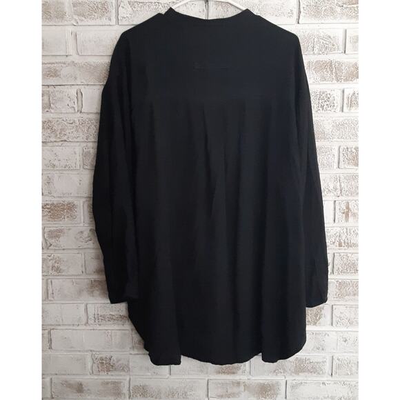 Vintage Katy D Tunic Top Mini Button up Retro Late 80s Early 90s Black Versatile - Picture 2 of 7